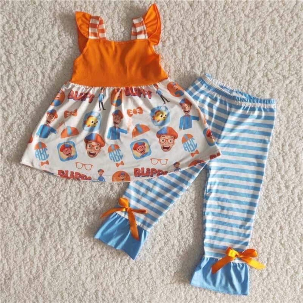 COPY - Little girls 3 piece set (Blippi land💙🧡)